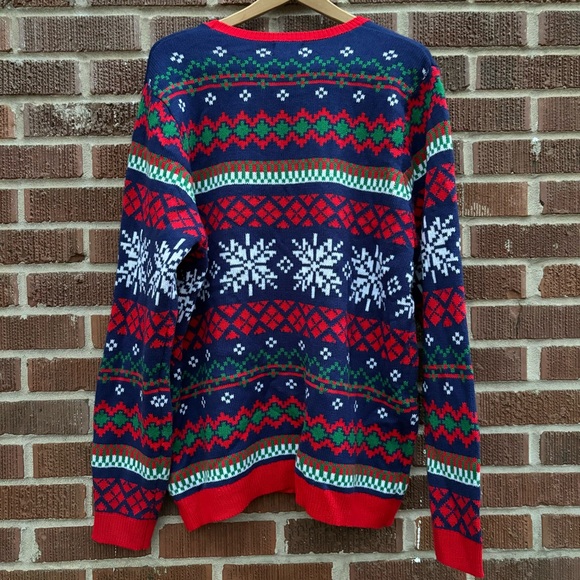 Holiday Time Llama Drink Pouch Ugly Christmas Sweater Unisex Adult Size XL - Picture 4 of 8